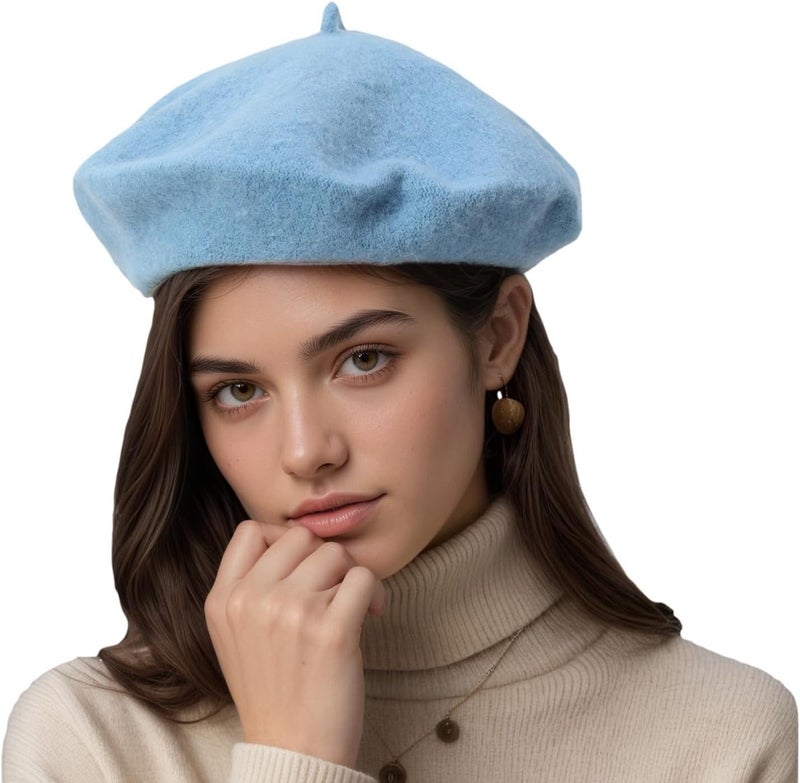 AURORAAEGIS French Beret Hats for Women - Classic Wool Beret Hats Soft Knit Winter Cloche for Daily Outfits - Image 1